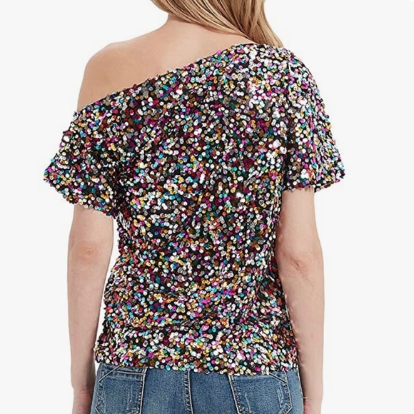 One shoulder sequin blouse - Picture 3 of 6